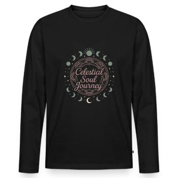 Boho Yoga Cadeau spirituel pour les yogis conscients - T-shirt manches longues Premium bio Homme - noir - Devant - Nico (187cm)