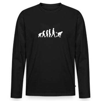 Curling evolution stick shooting gift - Men's Premium Organic Long Sleeve Shirt - black - Front - Nico (187cm)