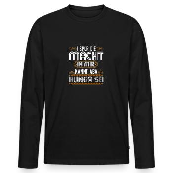 I Spür Die Macht In Mir Kant Aba Hunga Bayrisch - Männer Premium Bio Langarmshirt - Schwarz - Vorne - Nico (187cm)