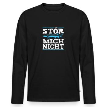 Stör Mich Nicht Lustiges Angler - Männer Premium Bio Langarmshirt - Schwarz - Vorne - Nico (187cm)