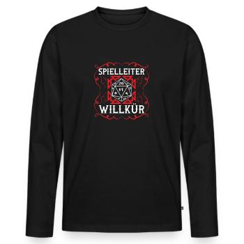 Rollenspiel W20 Pen Paper Spielleiter Rollenspiele - Männer Premium Bio Langarmshirt - Schwarz - Vorne - Nico (187cm)