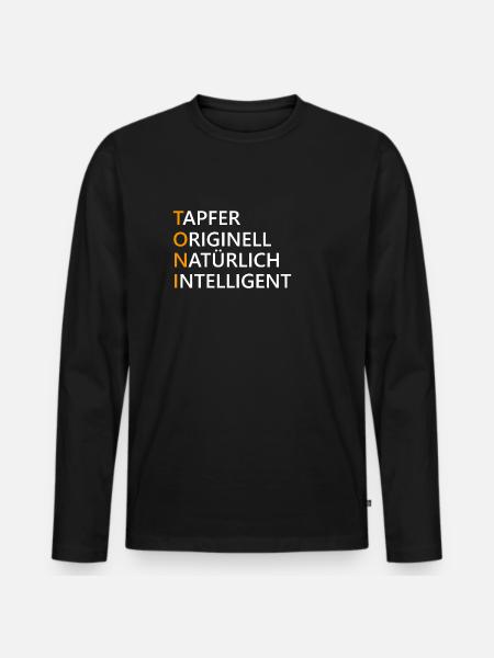 Toni Name Geschenk - Männer Premium Bio Langarmshirt - Schwarz