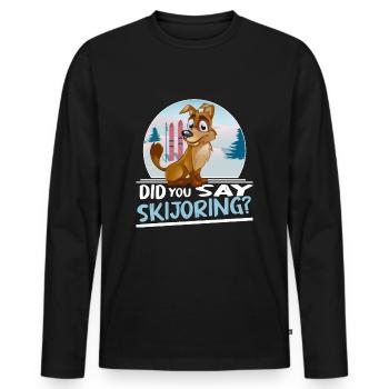 skijöring wintersport skijoring - Men's Premium Organic Long Sleeve Shirt - black - Front - Nico (187cm)