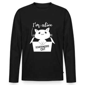 Schrödinger's Cat - Men's Premium Organic Long Sleeve Shirt - black - Front - Nico (187cm)