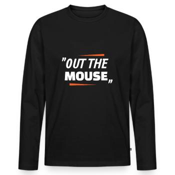 From the mouse Denglisch Funny Sayings Cool - Men's Premium Organic Long Sleeve Shirt - black - Front - Nico (187cm)