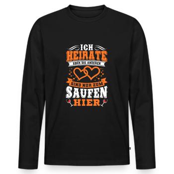 I marry but the other CREAM here only - Men's Premium Organic Long Sleeve Shirt - black - Front - Nico (187cm)