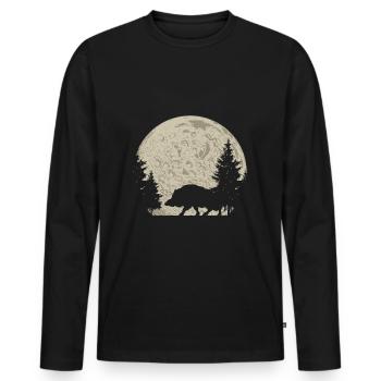 Jäger Shirt Wildschwein Keiler Wildsau Jagd Jäger - Männer Premium Bio Langarmshirt - Schwarz - Vorne - Nico (187cm)