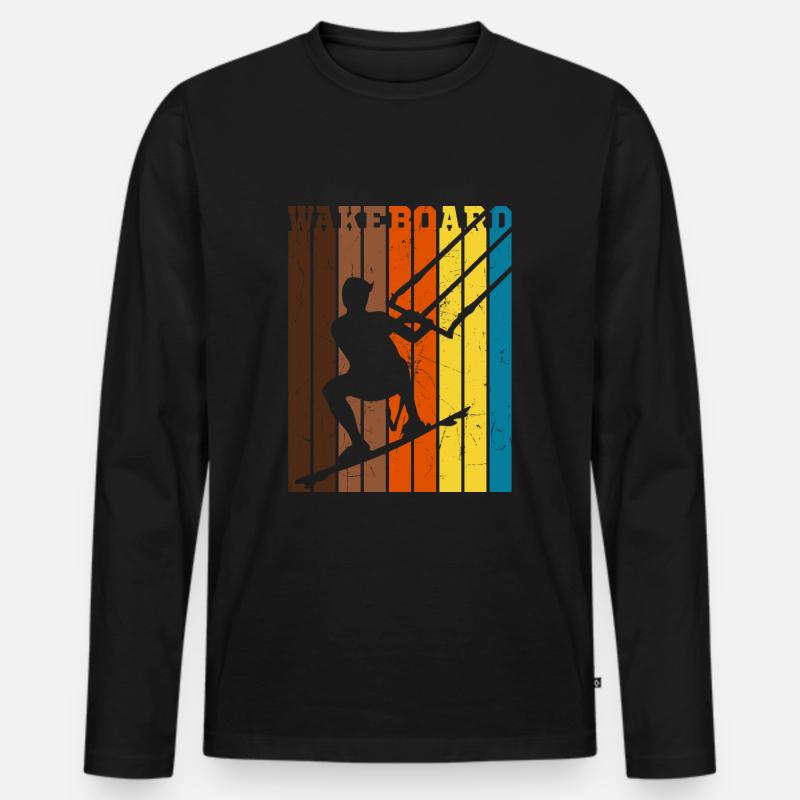 Wakeboard Wakeboarder Wakeboarding - Männer Premium Bio Langarmshirt - Schwarz