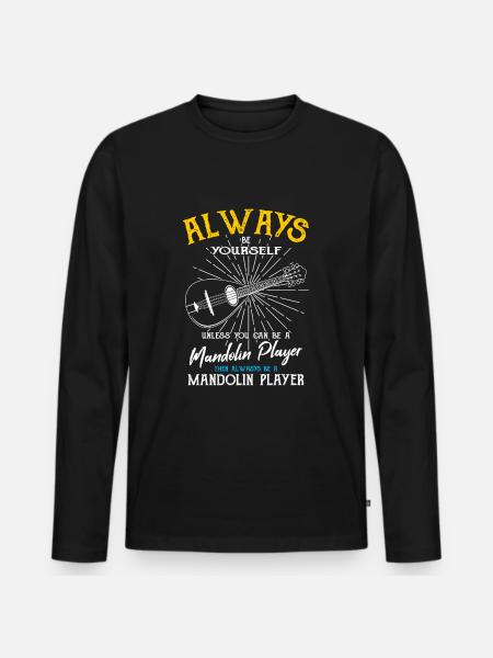 Mandolin player - Men's Premium Organic Long Sleeve Shirt - black