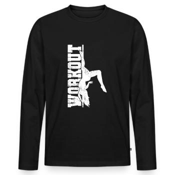 Pole Dance Workout Geschenk - Männer Premium Bio Langarmshirt - Schwarz - Vorne - Nico (187cm)