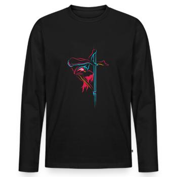 Pole Dance sexy Tänzerin Geschenk - Männer Premium Bio Langarmshirt - Schwarz - Vorne - Nico (187cm)