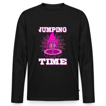Jumping trampoline trend sport fitness sport hopping - Men's Premium Organic Long Sleeve Shirt - black - Front - Nico (187cm)