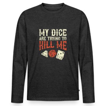 Tabletop nerd geek roleplaying gift - Men's Premium Organic Long Sleeve Shirt - heather anthracite - Front - Nico (187cm)
