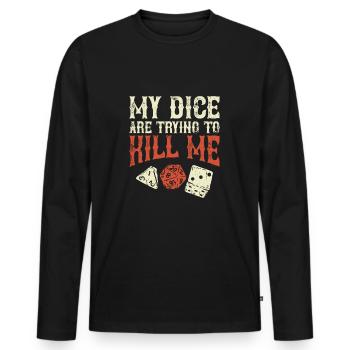 Cadeau de jeu de rôle de de table - T-shirt manches longues Premium bio Homme - noir - Devant - Nico (187cm)