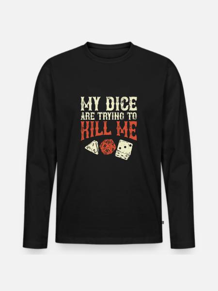 Tabletop nerd geek roleplaying gift - Men's Premium Organic Long Sleeve Shirt - black