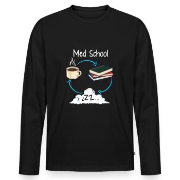 Étudiant en médecine étudiant en médecine étudiant cadeau - T-shirt manches longues Premium bio Homme - noir - Devant - Nico (187cm)