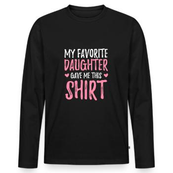 Maman et fille maman maman cadeau de fête des mères - T-shirt manches longues Premium bio Homme - noir - Devant - Nico (187cm)