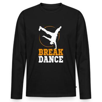 Breakdance hip hop appui renversé bboying - T-shirt manches longues Premium bio Homme - noir - Devant - Nico (187cm)