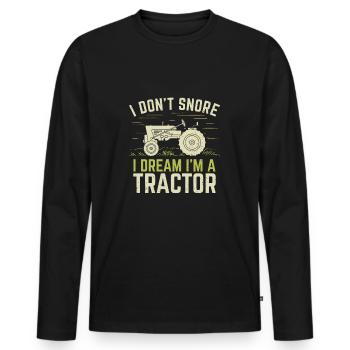 Tractor agriculture farmer gift - Men's Premium Organic Long Sleeve Shirt - black - Front - Nico (187cm)
