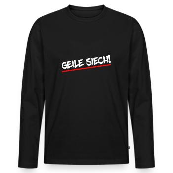 Geile Siech Schweizerdeutsch Schwiizerdütsch Motiv - Männer Premium Bio Langarmshirt - Schwarz - Vorne - Nico (187cm)