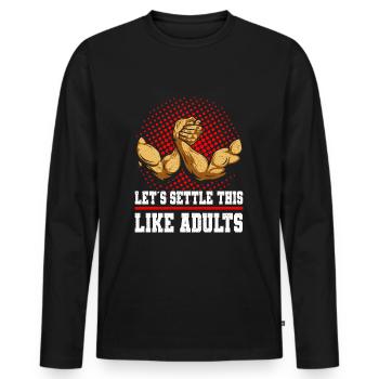 Arm Wrestling Funny Arm Wrestling Arm Wrestling - Men's Premium Organic Long Sleeve Shirt - black - Front - Nico (187cm)