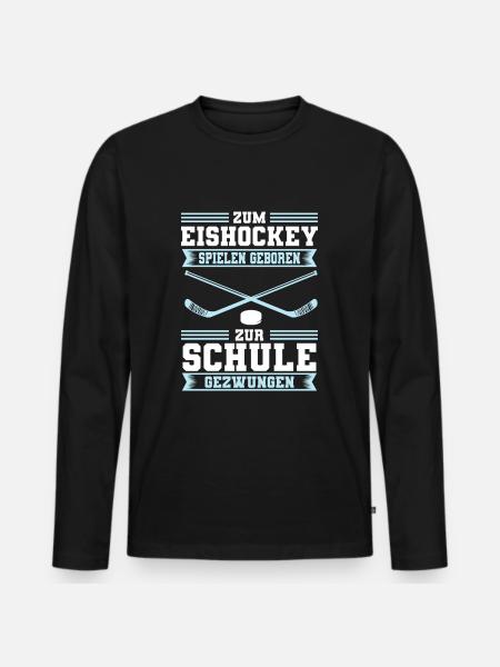 Eishockey Kinder Mannschaft Verein Geschenk - Männer Premium Bio Langarmshirt - Schwarz