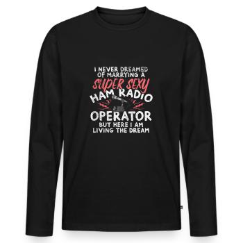 Funkamateur Ham Amateurfunk - Männer Premium Bio Langarmshirt - Schwarz - Vorne - Nico (187cm)