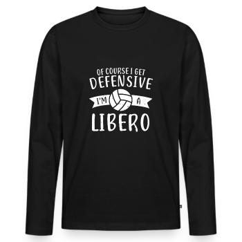 Volleyball Libero Volleyballer Geschenk - Männer Premium Bio Langarmshirt - Schwarz - Vorne - Nico (187cm)