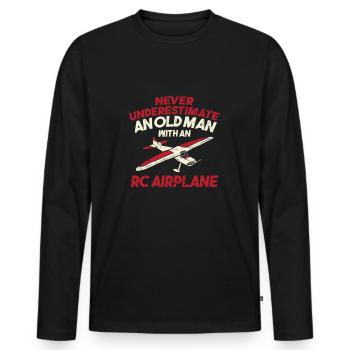 Avion télécommandé RC Avion - T-shirt manches longues Premium bio Homme - noir - Devant - Nico (187cm)