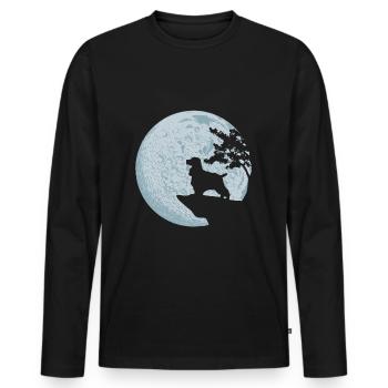 Cocker Spaniel chien de pleine lune amour nature cadeau - T-shirt manches longues Premium bio Homme - noir - Devant - Nico (187cm)