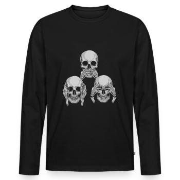 See nothing, hear nothing, say nothing - Men's Premium Organic Long Sleeve Shirt - black - Front - Nico (187cm)