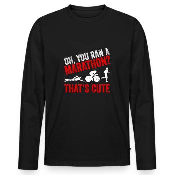 Triathlon triathlète triathlète cadeau - T-shirt manches longues Premium bio Homme - noir - Devant - Nico (187cm)