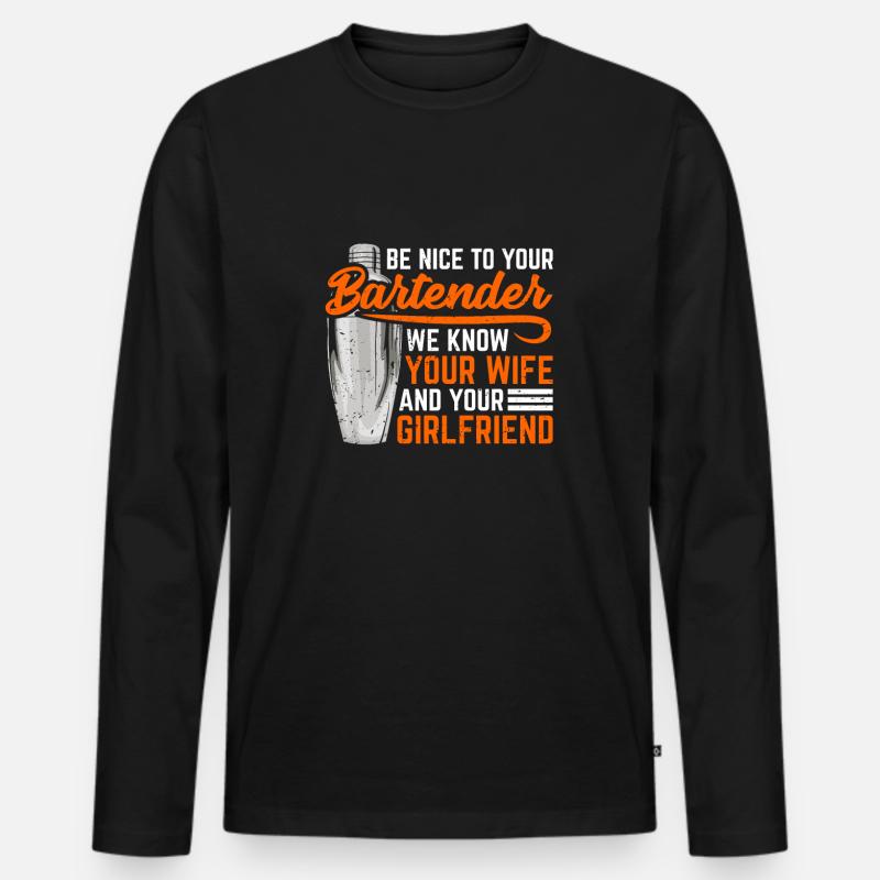 Bartender bartender gift - Men's Premium Organic Long Sleeve Shirt - black