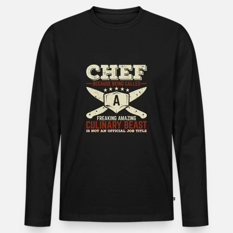 Chef Chef Chef Star Chef - T-shirt manches longues Premium bio Homme - noir