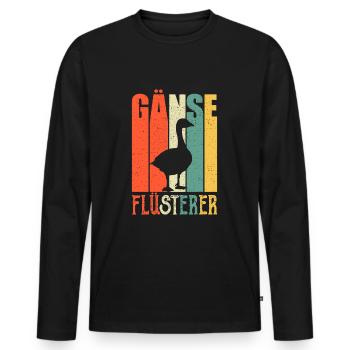 Gänse Flüsterer Landwirt Bauer Bauernhof - Männer Premium Bio Langarmshirt - Schwarz - Vorne - Nico (187cm)