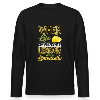Cadeau d'énonciation drôle de Limoncello - T-shirt manches longues Premium bio Homme - noir - Devant - Nico (187cm)