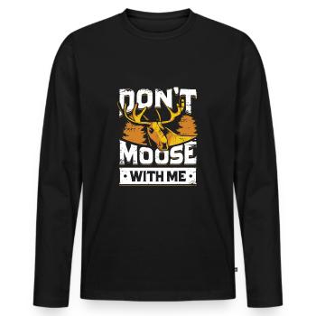Lustiges Elch Skandinavien Tier Geschenk - Männer Premium Bio Langarmshirt - Schwarz - Vorne - Nico (187cm)