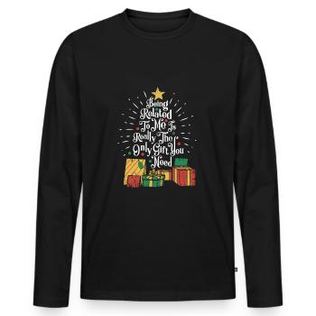 Christmas family family member gift - Men's Premium Organic Long Sleeve Shirt - black - Front - Nico (187cm)
