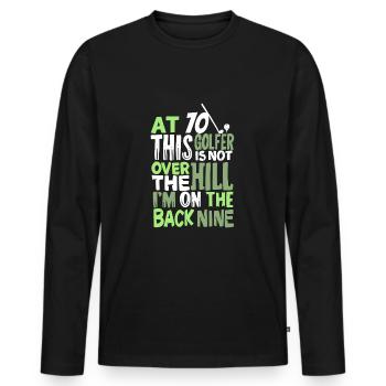 Golf Golfer 70. Geburtstag Geschenk 70 - Männer Premium Bio Langarmshirt - Schwarz - Vorne - Nico (187cm)