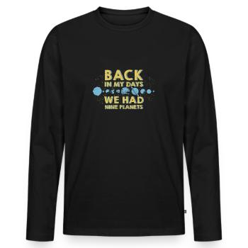 Astronomie astronomie astronomie univers planètes cadeau - T-shirt manches longues Premium bio Homme - noir - Devant - Nico (187cm)