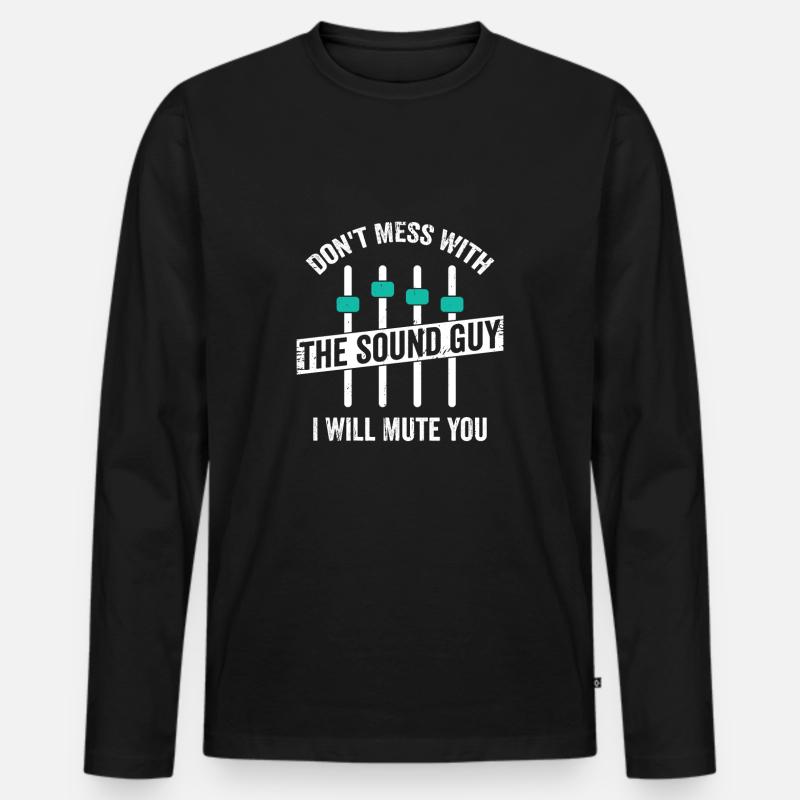 Tontechnik Toningenieur Tontechniker Geschenk - Männer Premium Bio Langarmshirt - Schwarz