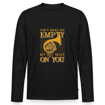 Cadeau de joueur de cor d'harmonie - T-shirt manches longues Premium bio Homme - noir - Devant - Nico (187cm)