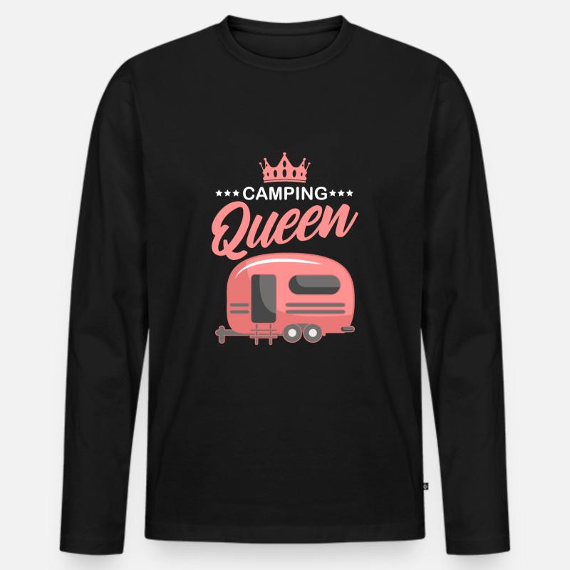 Camping Queen Camperin Camper - Männer Premium Bio Langarmshirt - Schwarz