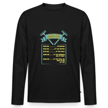 Cadeau horaire de paysagiste - T-shirt manches longues Premium bio Homme - noir - Devant - Nico (187cm)