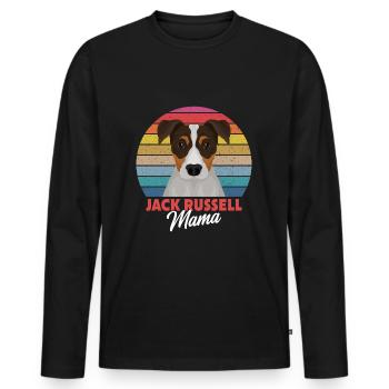 Jack Russell Mama - Jack Russell Terrier - T-shirt manches longues Premium bio Homme - noir - Devant - Nico (187cm)