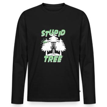 Lustiges Discgolf Discgolfer Geschenk - Männer Premium Bio Langarmshirt - Schwarz - Vorne - Nico (187cm)