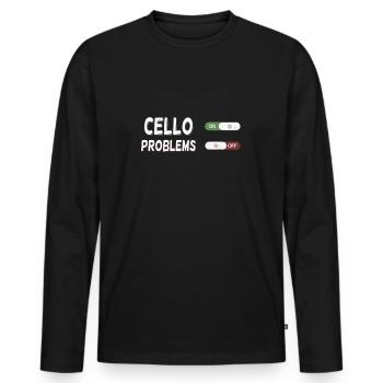 Cello Violoncello Cellist Cellospieler Geschenk - Männer Premium Bio Langarmshirt - Schwarz - Vorne - Nico (187cm)