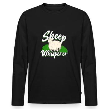 Sheep Sheep Herd Animal Keeper Shepherd Gift - Men's Premium Organic Long Sleeve Shirt - black - Front - Nico (187cm)