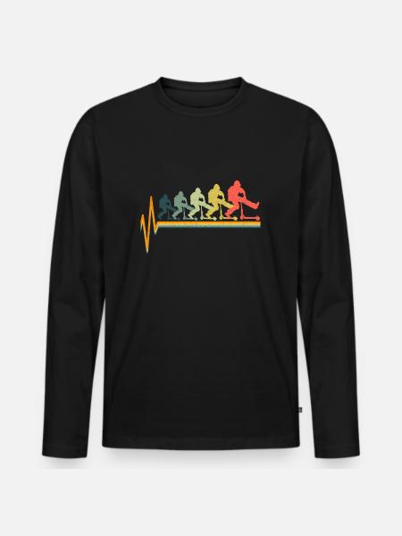 Scooter Stunt Retro Roller Geschenk Kinder - Männer Premium Bio Langarmshirt - Schwarz