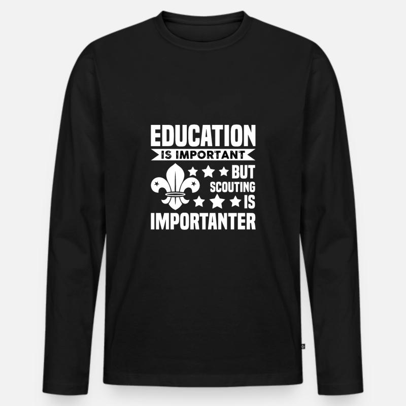 Pfadfinder Bildung Pfadi Geschenk - Männer Premium Bio Langarmshirt - Schwarz